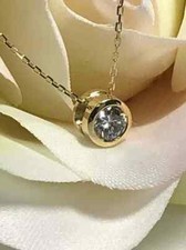 2Ct Round Cut Lab Created Diamond Solitaire Pendant 14k Yellow Gold Finish