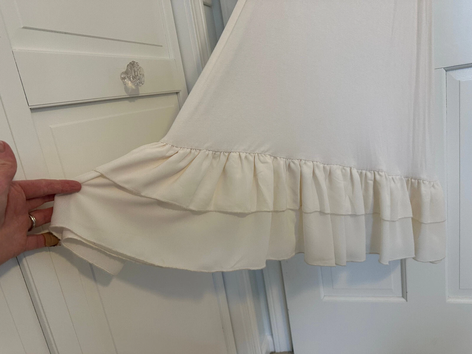 OFF WHITE Abito Matilda Jane Off White estensibile spalline regolabili volant taglia XS