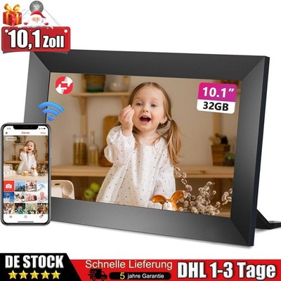 10,1 Zoll Digitaler Bilderrahmen WLAN, 32GB Smart Bilderrahmen 1280*800 HD IPS