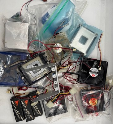 Vintage PC Cooling Parts Lot Thermaltake LOTES Neon LED Fans CPU Cooler NOS