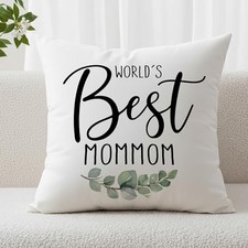 World's Gifts Decorative Throw Pillow Covers, Grandma Gifts for Mom Best Mommom