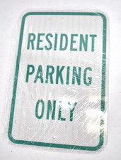 SmartSign Resident Parking Only 12" x 18" Reflective Aluminum Green On White