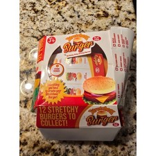 Stretch Burger Play Food Gummy Sticky Toy Collectible 12 Burgers