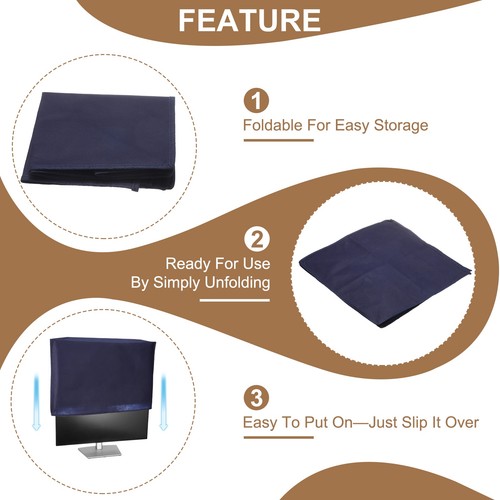 27 Inch Computer Monitor Dust Cover Protector Dustproof Cover Case, Blue - Afbeelding 4 van 6