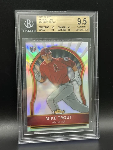 Mike Trout 2011 Topps Finest Refractor Rookie Card /549 BGS 9.5 True Gem + RC TG
