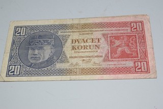 Tschechoslowakei Geldschein / Banknote 20 Kronen 1926