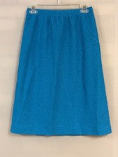 Vintage Turquoise Skirt Size 8 Textured Nubs All Over Pull On Elastic Waist