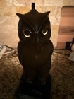 HOOT OWL TABLE LAMP / NIGHT LIGHT  ORANGISH BROWN RARE MID CENTURY CERAMIC — photo 4