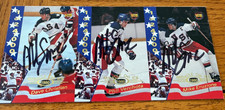 1995 Signature Rookies #11 Mike Eruzione AUTOGRAPHED UNCUT PANEL OF 3 USA MOI