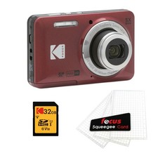 Kodak PIXPRO Friendly Zoom FZ55 Red Digital Camera Memory Card Bundle