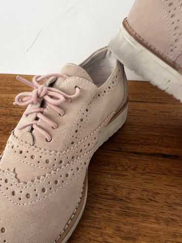 💥 FRANKIE 4 Suede Embossed Leather Loafers Flats Brogues Pink 39.5 8.5 Sneakers - Picture 4 of 6