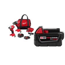 Milwaukee 3693-22CXv5 M18 Compact Brushless 2-Tool Combo Kit w/Extra 5AH Battery