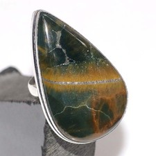 Ocean Jasper 925 Silver Plated Gemstone Ring Us 8 Aesthetic Jewellery GW