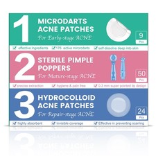 TEAWOO 3-Step Microdart 1 Count Pack of 83 , 3 steps pimple patches set