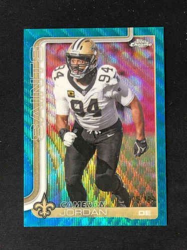 2025 Topps Chrome Cameron Jordan #221 Aqua Refractor /199 YT92