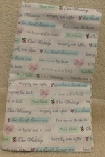 1.03 Yards 2007 Dena Designs WEDDING THEME SCRIPT Cotton Print 44" x 37" - NEW