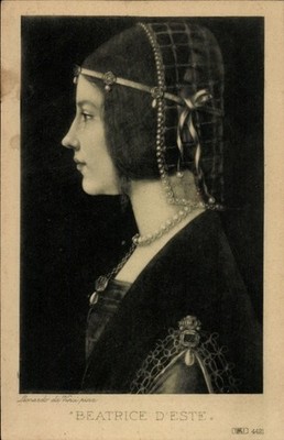Artist Postcard Da Vinci, Leonardo, Woman Portrait, Beatrice d'Este - 4210564