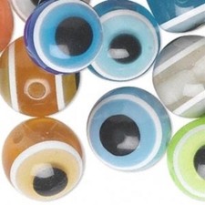 Evil Eye Beads Mixed Colors Blue Green XL 18mm Resin Acrylic Round 10 pcs