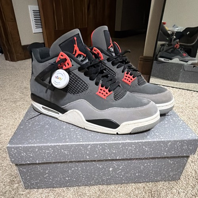 #ad Jordan Air Jordan 4 Men’s Infared Mid Top Colorblock Lace Up EUC with Box $124.99