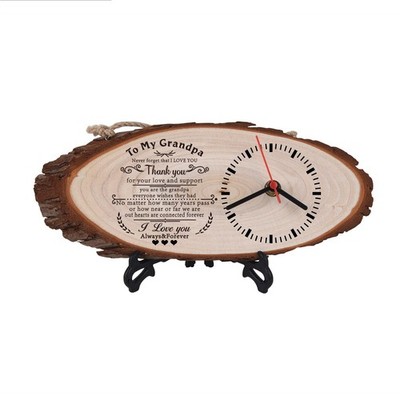 to My Grandpa Gifts,Wooden Clock,Desktop Clock,Wooden Silent Wall Clock,Perso...