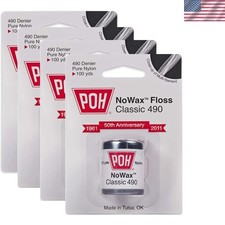 Unwaxed Dental Floss 4-Pack - 100 Yards Each, Efficient Plaque Removal
