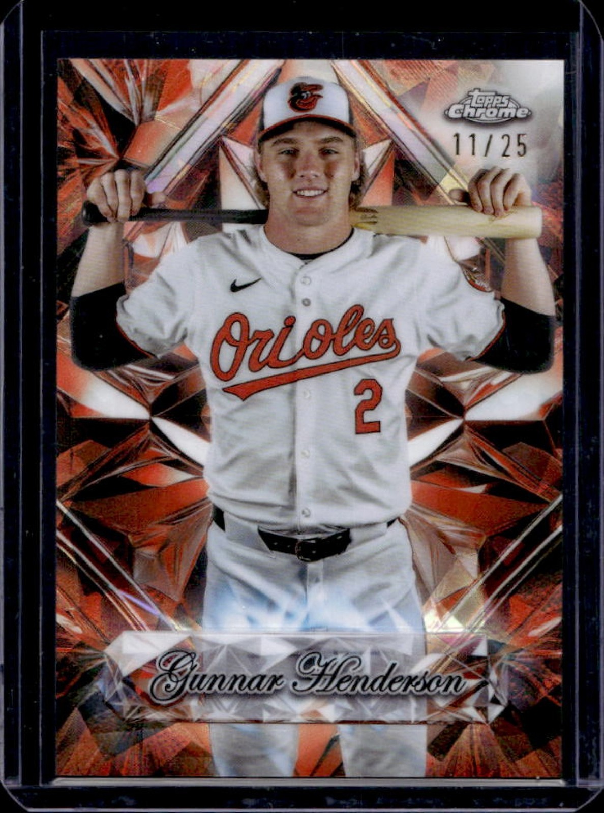 2025 Topps Chrome Sapphire Gunnar Henderson Selections Orange Refractor #11/25