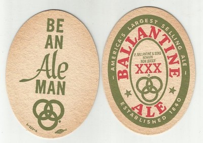 Lot Of 5 Ballantine  Ale Coasters ''Newark, NJ 3 1/2'' #203- b Be an ale man xxx