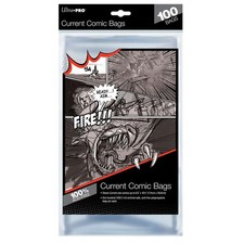 Ultra PRO Current Size 6-7/8 x 10-1/2" Comic Bags 100 Count Pack , Small, Clear