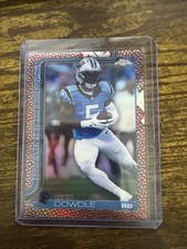 Rico Dowdle Leather Refractor Pigskin 2025 Topps Chrome Football- Panthers #43💥