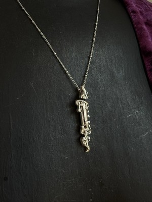 Candle burning at both ends stainless steel witchy necklace pendant boho goth