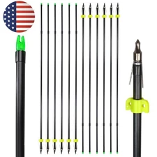 12X Archery Fishing Arrow Fiberglass Bowfishing Arrow Safety Slide Outdoor Hunt