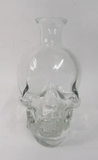 Black Glass Skull Bottle With Cork Rare Halloween Decoration Spells Gothic Wican