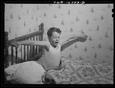 Photo:Blue Island, Illinois. Bobby Senise getting up in the morning