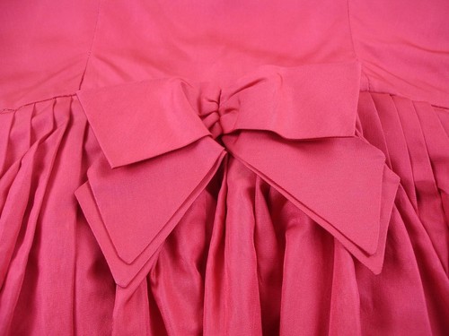 Damen Gr. XS Vintage 60er Jahre Suzy Perette New York Fuschia Pink Bubble Kleid Plissee - Bild 13 von 15