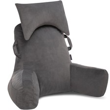 Portable Reading Pillows with Headrest for Bed Sitting Up Light Grey Oeko-Tex...