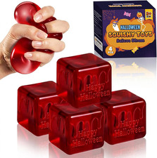 4 Pack Halloween Stress Blood Cube,Squishy Toys for Kids Halloween Party Favors