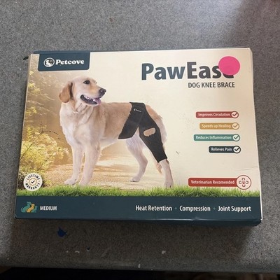PetCove Dog Knee Brace Torn Acl Leg Neoprene Compression M Front/Back Open Box