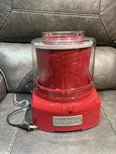 Cuisinart Ice Cream Maker Machine 1.5 Quart Sorbet Frozen Yogurt Maker Red