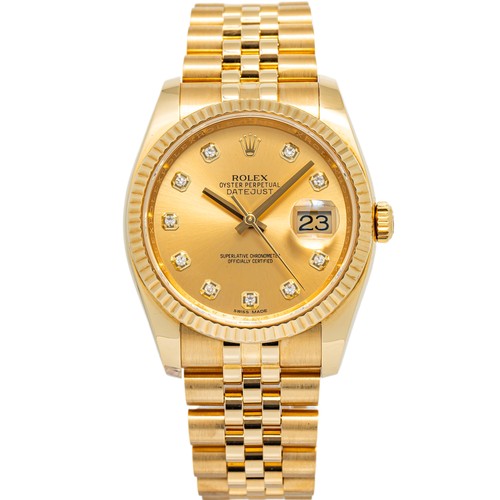 Rolex Datejust 116238 President 18k YG Champagne Diamond Dial Auto Unisex 36mm