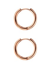 14g 8mm 14K Rose Gold Plated Hoop Earrings for Women - Small Huggie Earrings in