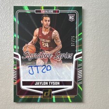 2024-25 Panini Donruss Optic Jaylon Tyson RC Auto Green Laser /75 Cavaliers #SS…