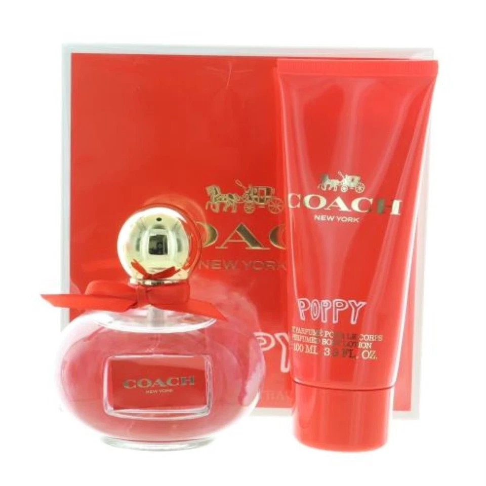 Coach Poppy 3.3 OZ eau de parfum spray perfume para mujer + juego de lociones 3.3 nuevo en caja Foto 4 de 4