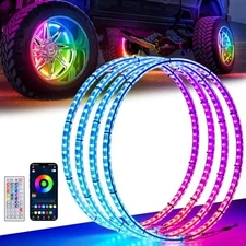  17" Double Row Wheel Lights, Brighter RGB 4 wheel-17" 2-Row Dream Chasing