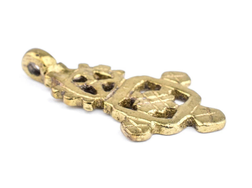 Cruz copta etíope de latón 40x24 mm agujero grande africano hecha a mano Foto 3 de 3