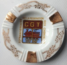 Cendrier CGT SNCF 1917-1967 porcelaine de Limoges