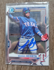 Maximo Acosta Signed 2021 Bowman Chrome Baseball Card #BCP-163