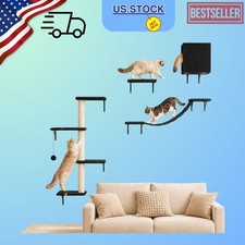 NEW 5-in-1 Cat Wall Shelves Multi-Level Climbing Furniture Light Gray