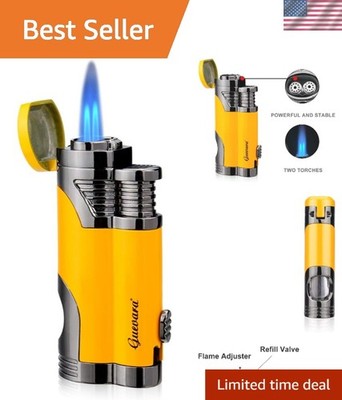 High-Quality Windproof Butane Torch with Adjustable Flame - Perfect for Gifts