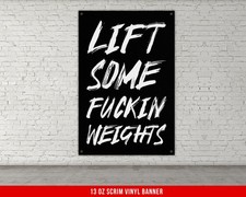 Motivational Gym Banner Vertical Vinyl Waterproof Fitness Decor