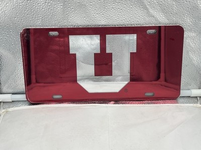 Utah Utes NCAA Red Mirrored Laser Cut License Plate Craftique